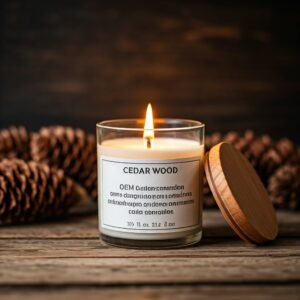 cedar wood scented candle